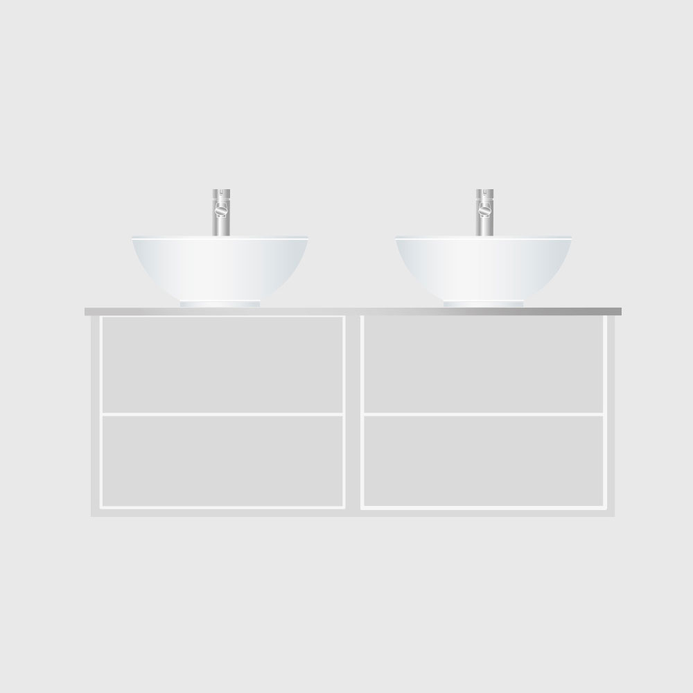 Tvättställsskåp Hafa Edge Dubbelt 1200 utan Tvättställ