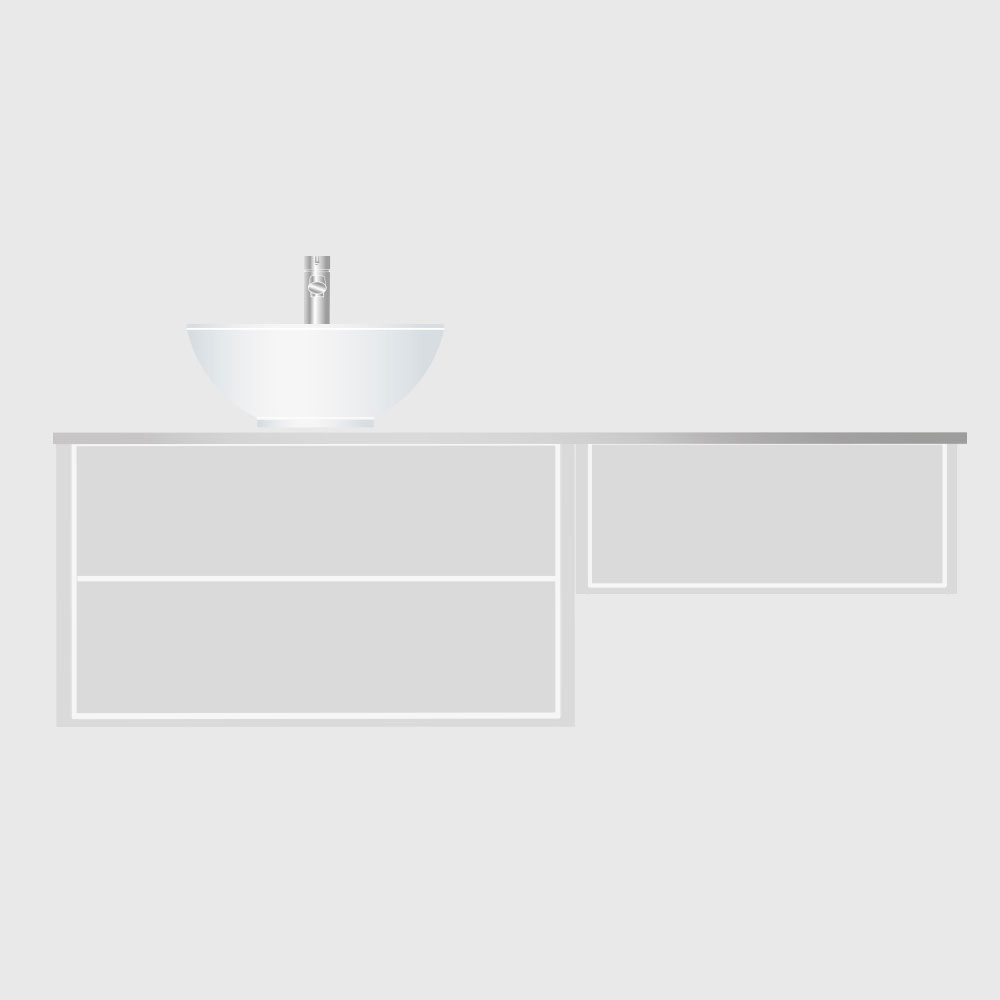 Tvättställsskåp Hafa Edge 800 med Sidomodul 600