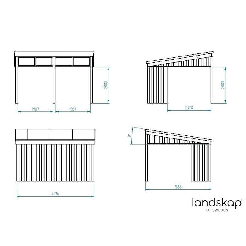 Komplett Fristående Uterum Landskap Gnistra Förlängd sommar 14,8 kvm