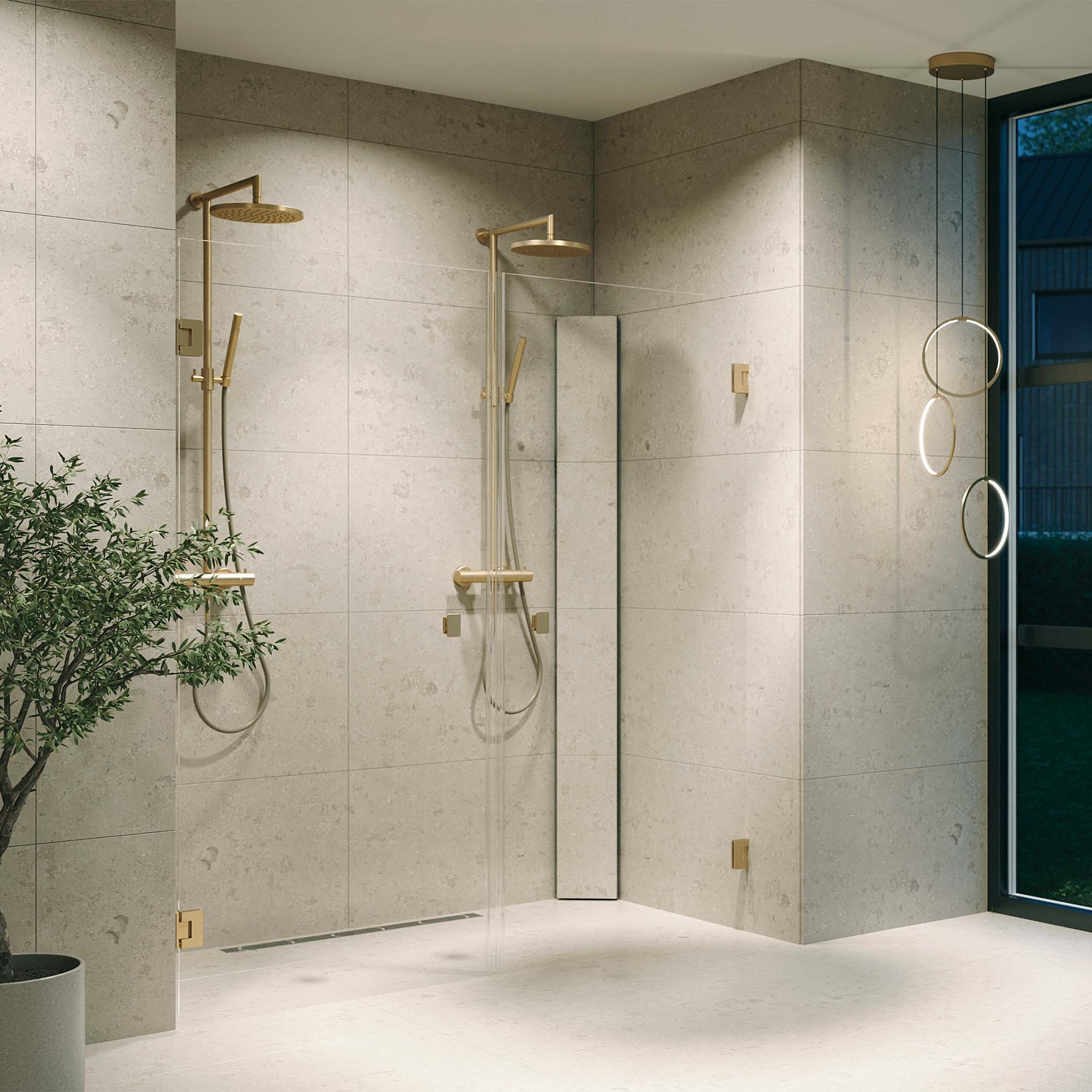 Duschhylla Macro Design Hide för Hörn