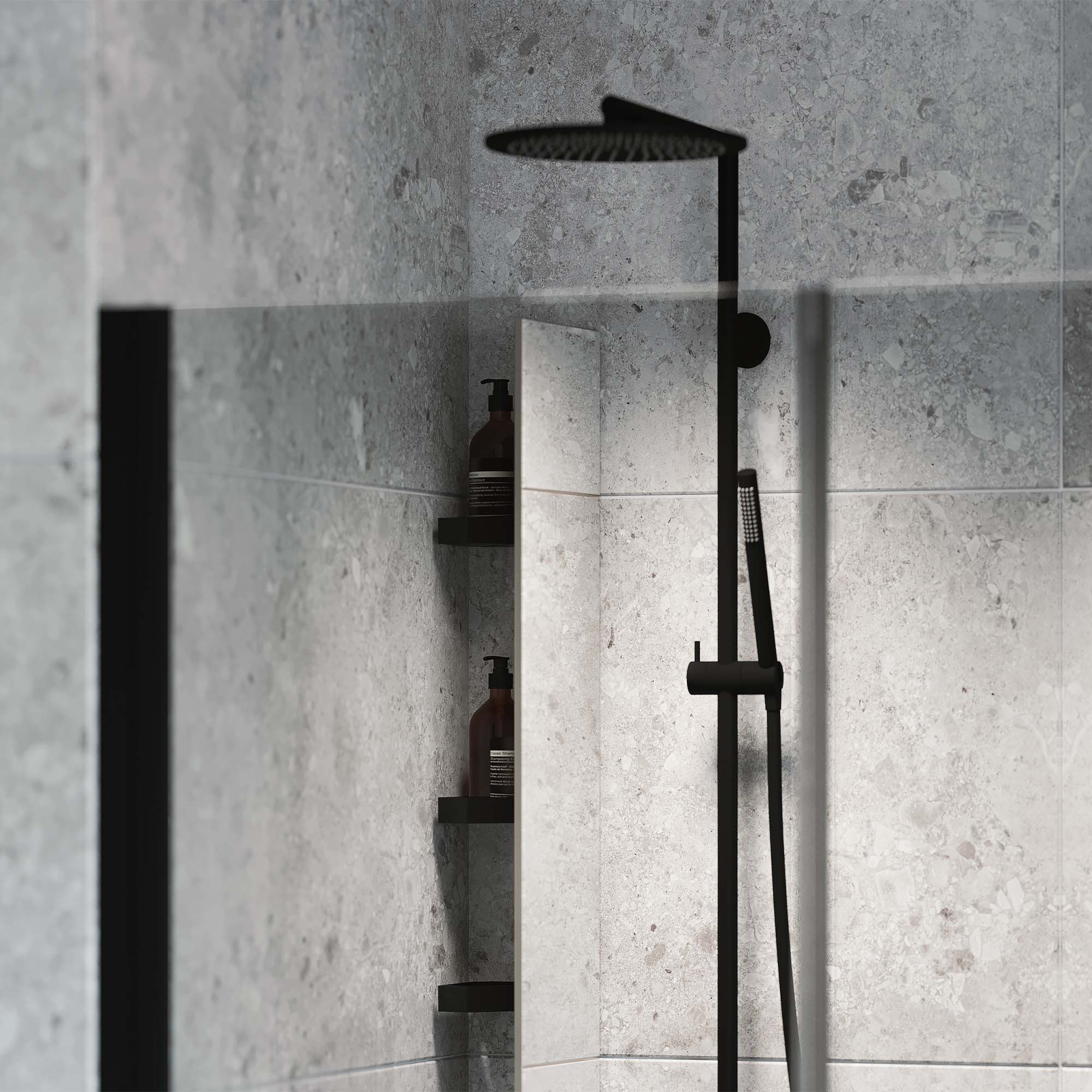 Duschhylla Macro Design Hide för Hörn