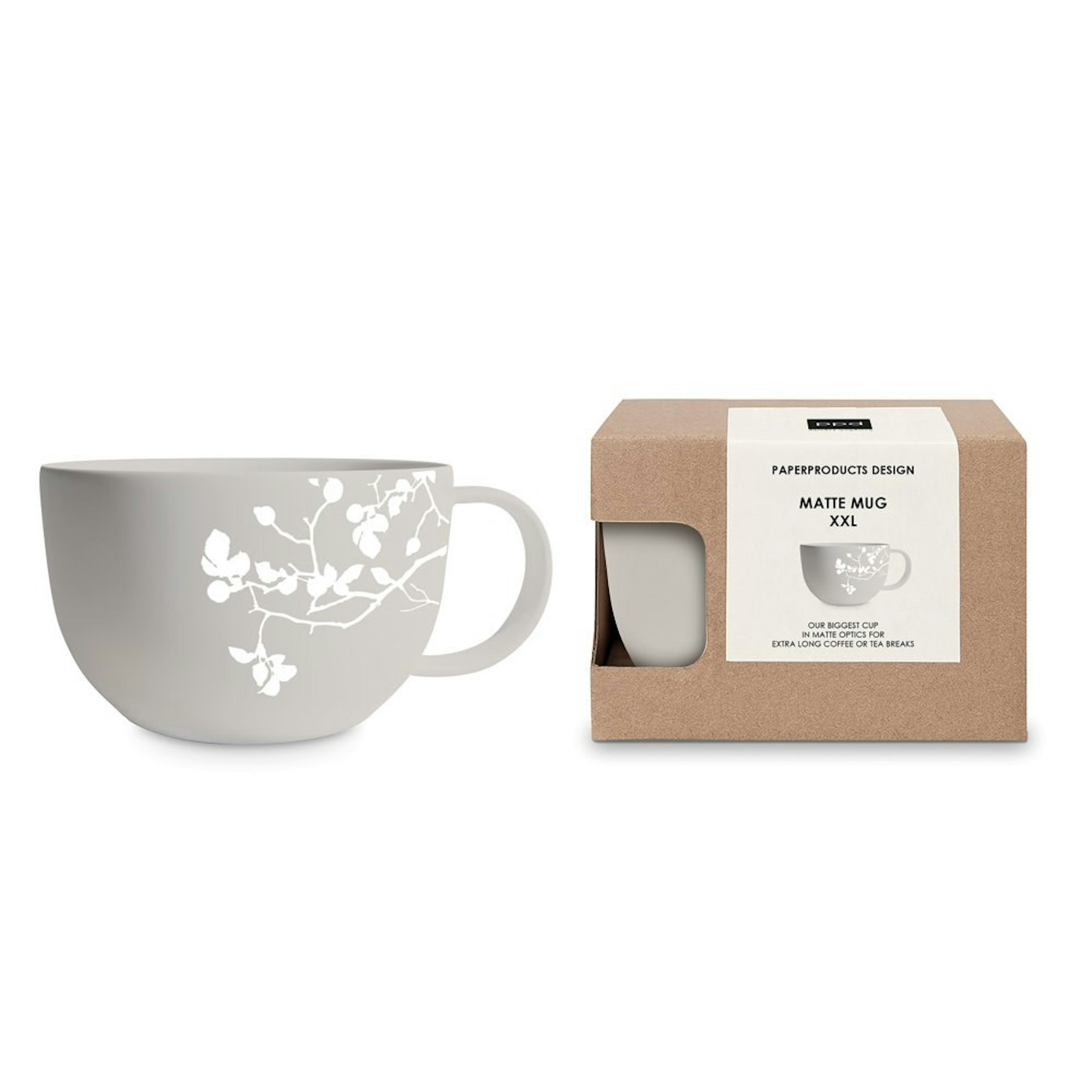Mugg Paperproducts Design Pure Branch Matt XXL Grå 55 cl