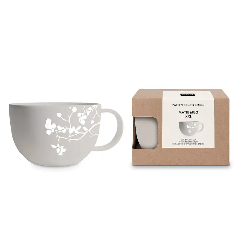 Mugg Paperproducts Design Pure Branch Matt XXL Grå 55 cl