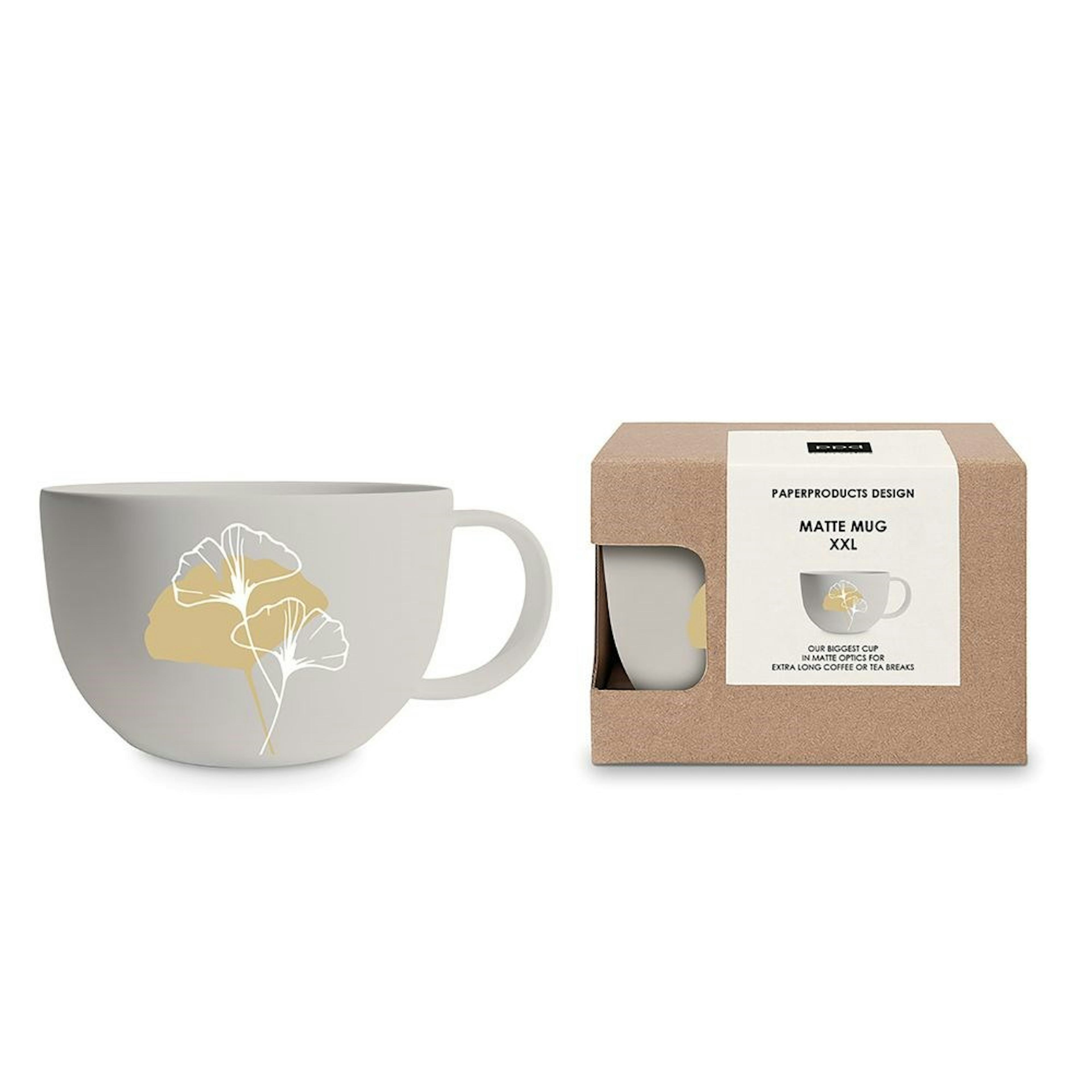 Mugg Paperproducts Design Golden Gingko Matt XXL Taupe 55 cl