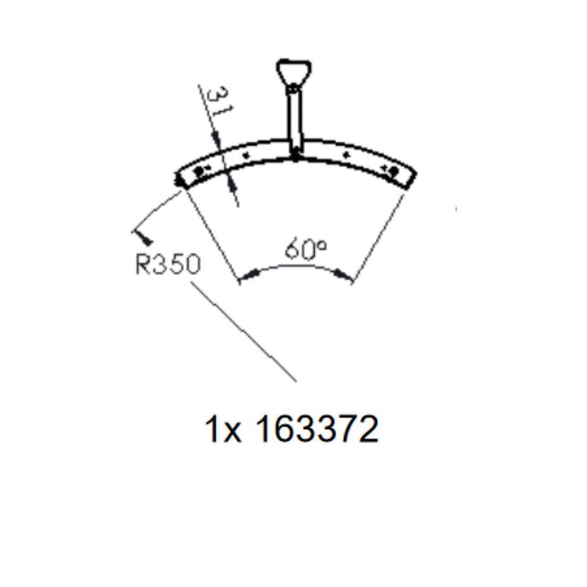 Väggskyddsplåt Narvi Kota 233x1200 Rundad