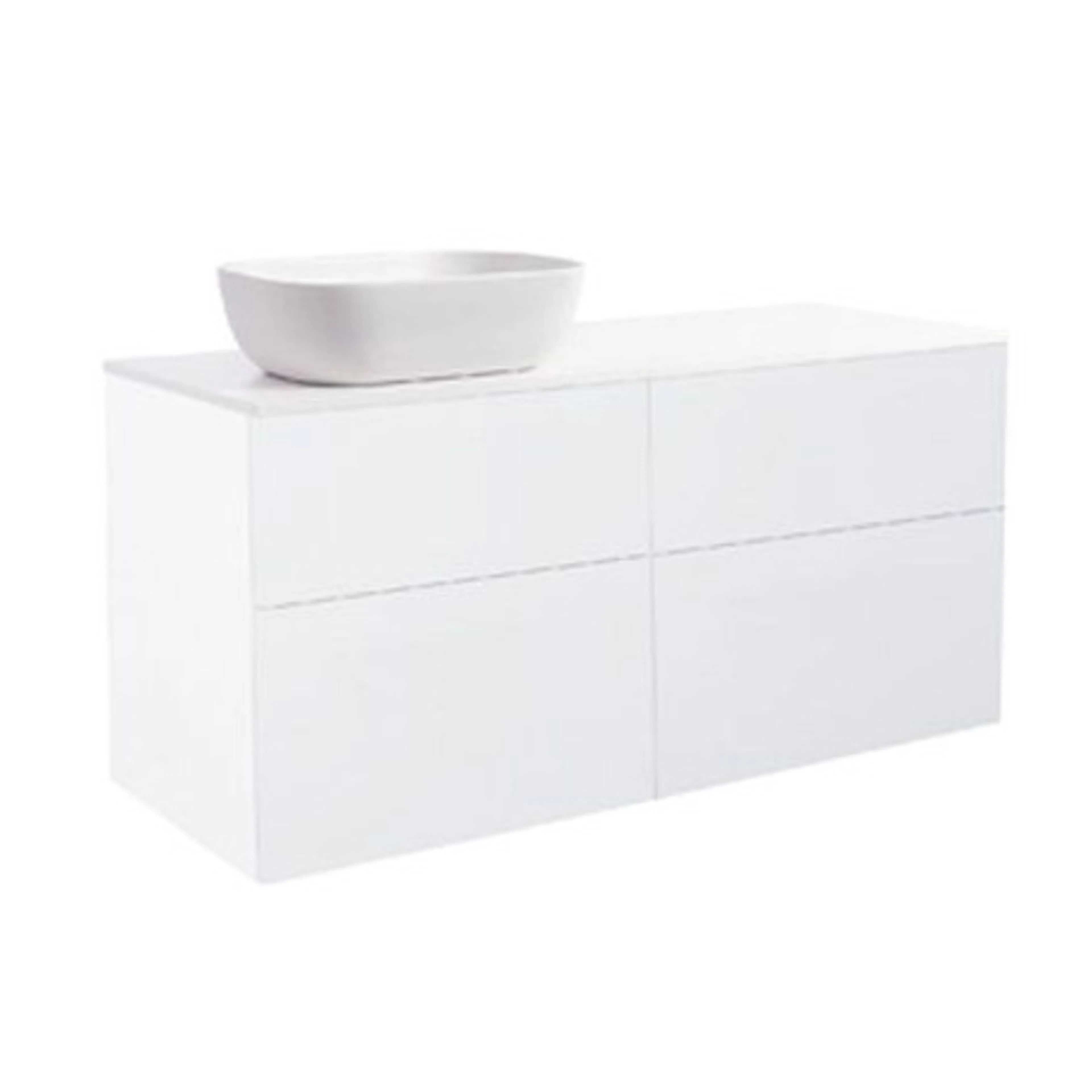 Tvättställsskåp Alterna Isella 120 med Bänkskiva Kvartskomposit och Rektangulärt Tvättställ