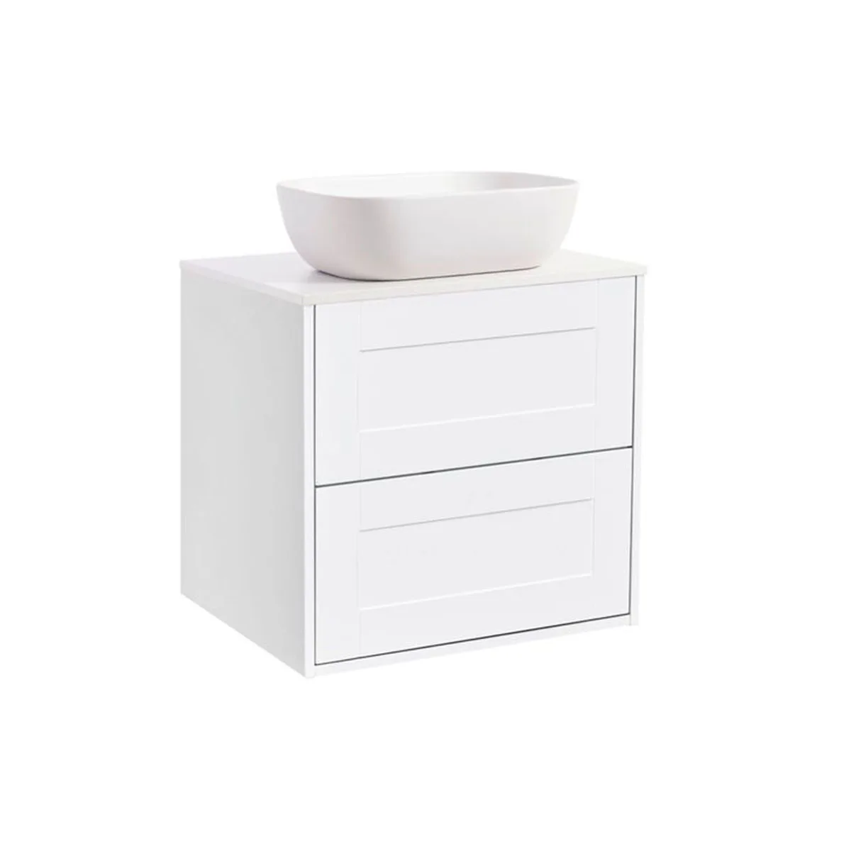 Tvättställsskåp Alterna Gabriella med Bänkskiva Kvartskomposit och Rektangulärt Tvättställ