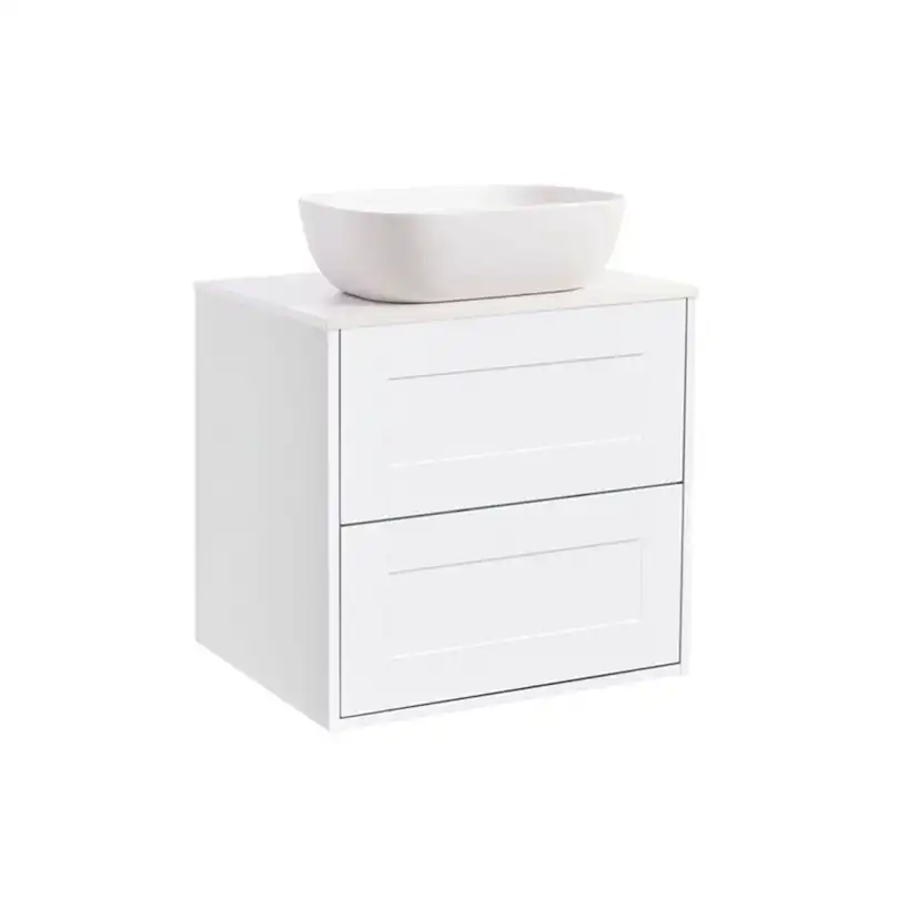 Tvättställsskåp Alterna Gabriella med Bänkskiva Kvartskomposit och Rektangulärt Tvättställ