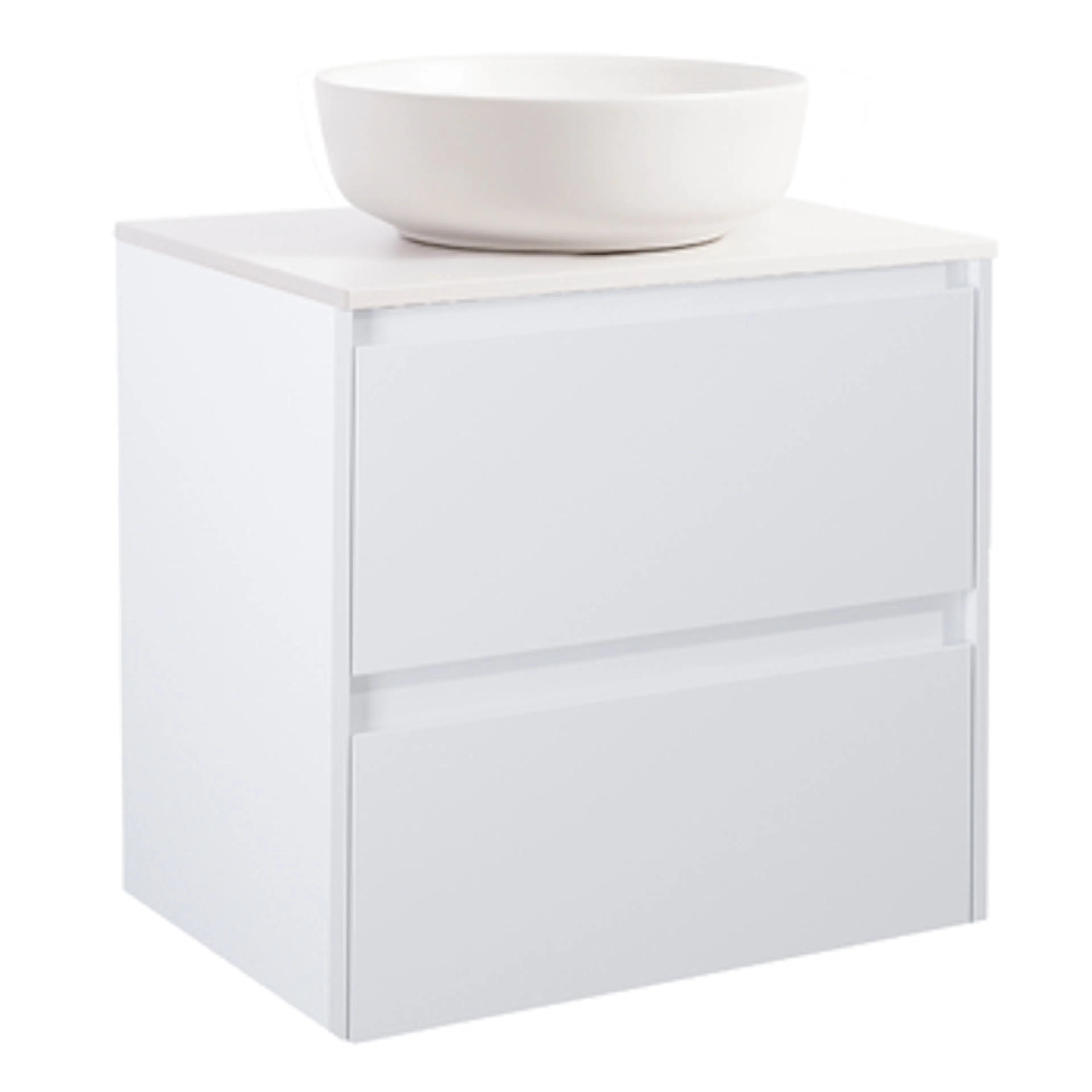 Tvättställsskåp Alterna Luxor med Bänkskiva Kvartskomposit och Runt Tvättställ