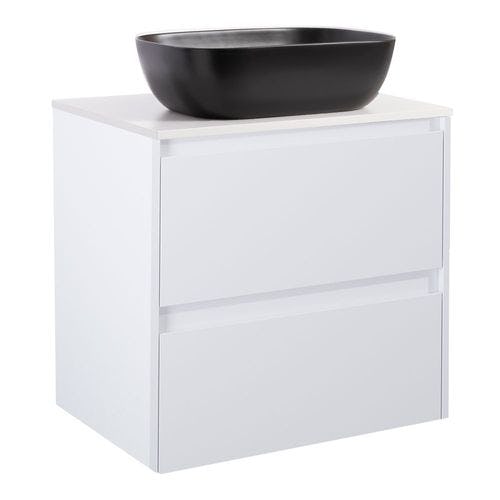 Tvättställsskåp Alterna Luxor med Bänkskiva Kvartskomposit och Rektangulärt Tvättställ