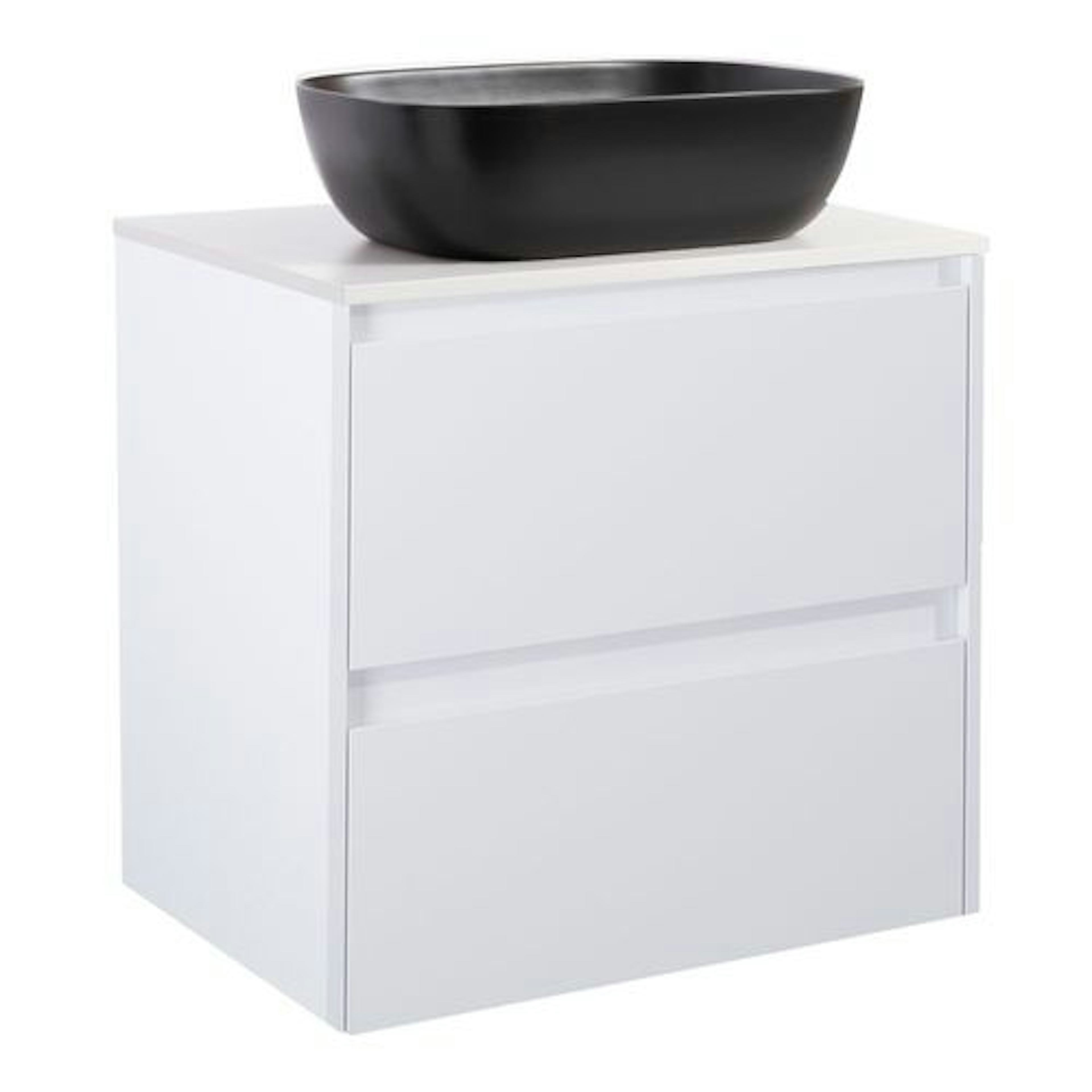 Tvättställsskåp Alterna Luxor med Bänkskiva Kvartskomposit och Rektangulärt Tvättställ