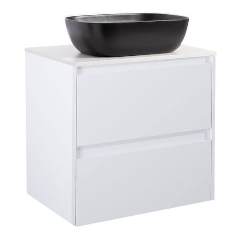 Tvättställsskåp Alterna Luxor med Bänkskiva Kvartskomposit och Rektangulärt Tvättställ