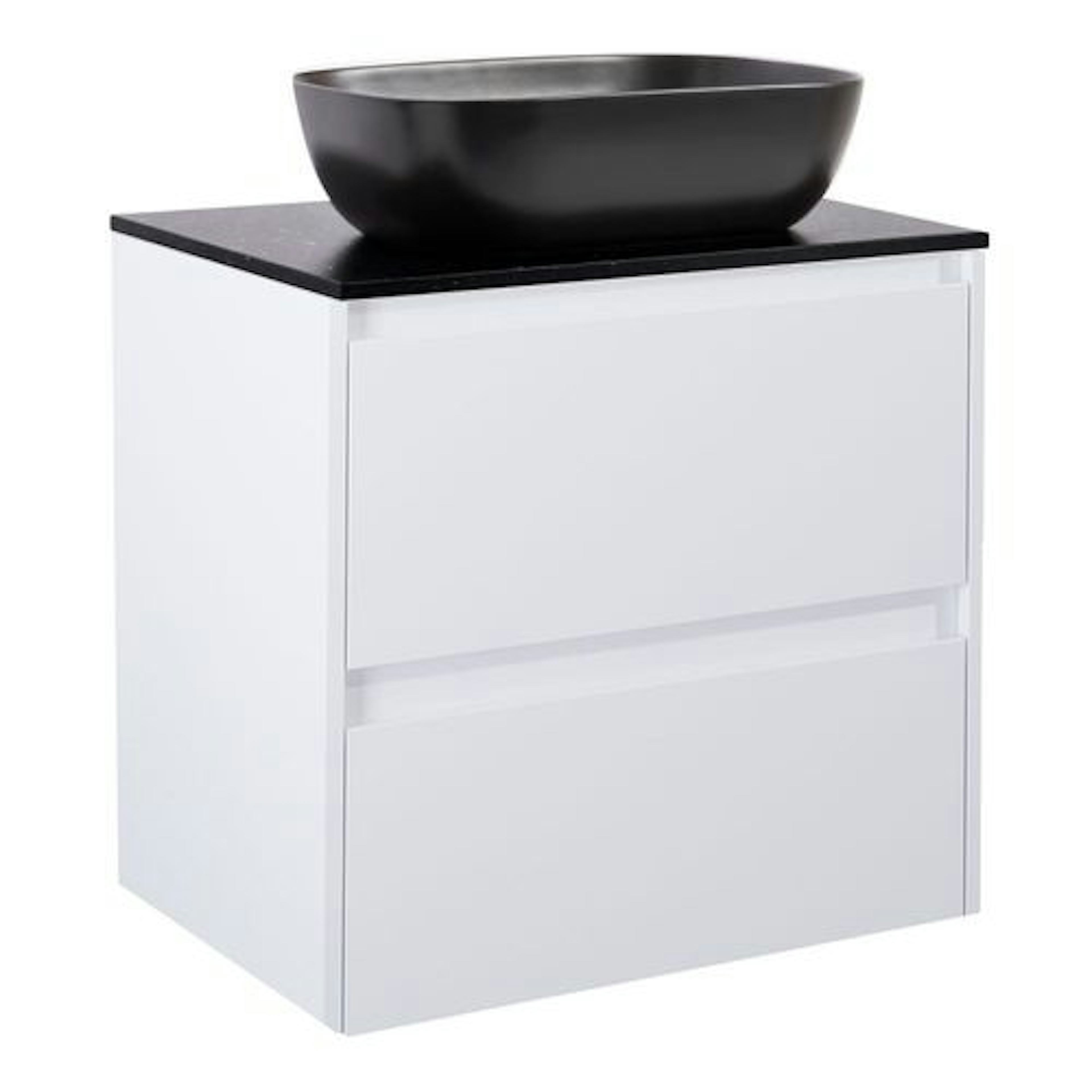 Tvättställsskåp Alterna Luxor med Bänkskiva Kvartskomposit och Rektangulärt Tvättställ