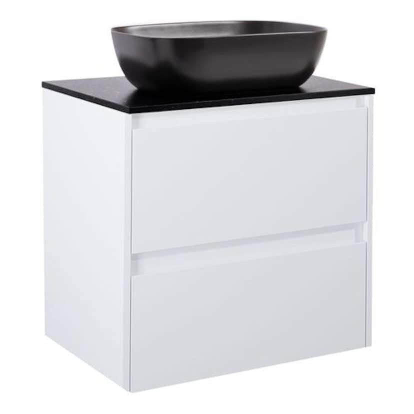 Tvättställsskåp Alterna Luxor med Bänkskiva Kvartskomposit och Rektangulärt Tvättställ