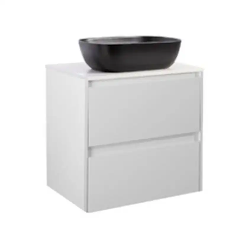 Tvättställsskåp Alterna Luxor med Bänkskiva Kvartskomposit och Rektangulärt Tvättställ