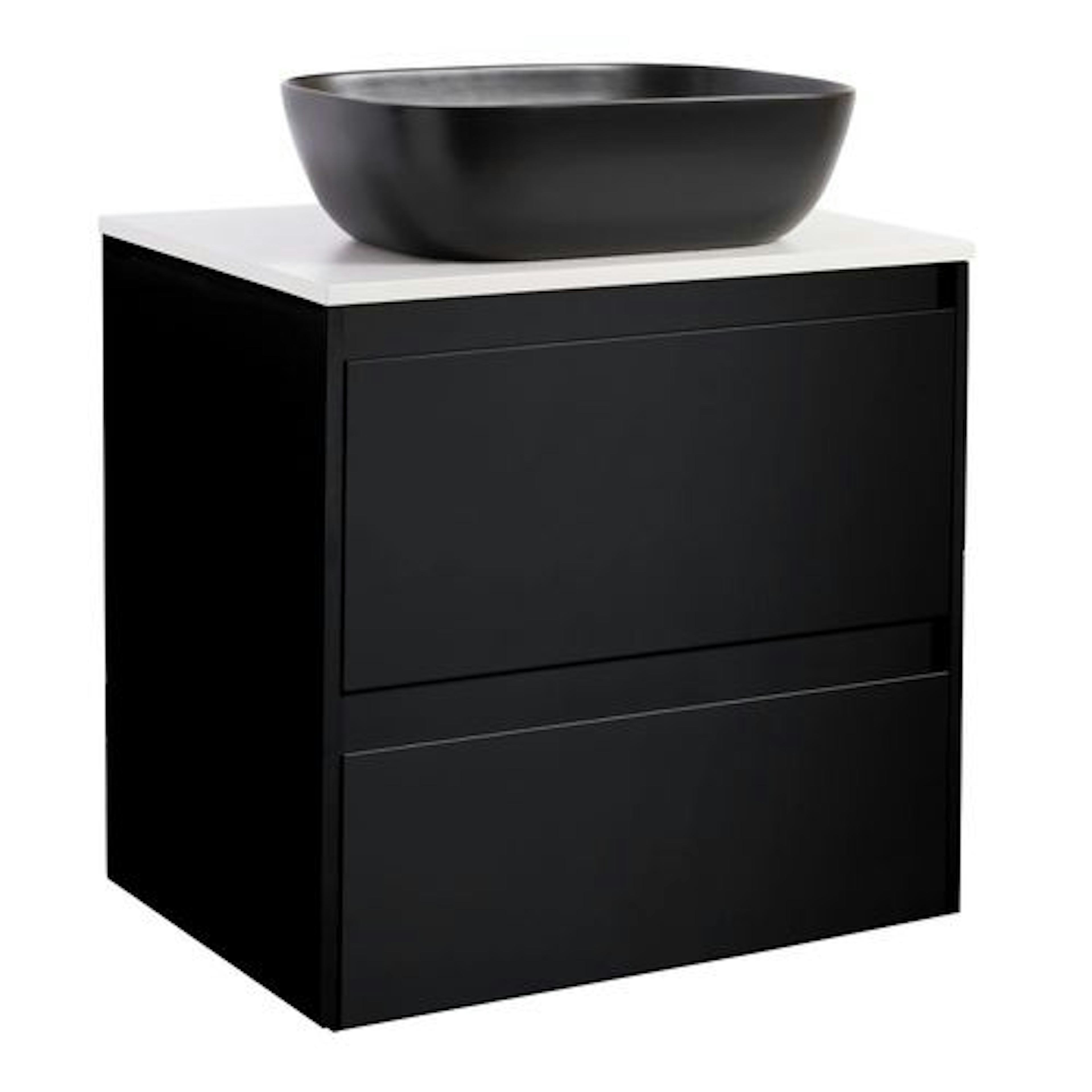 Tvättställsskåp Alterna Luxor med Bänkskiva Kvartskomposit och Rektangulärt Tvättställ