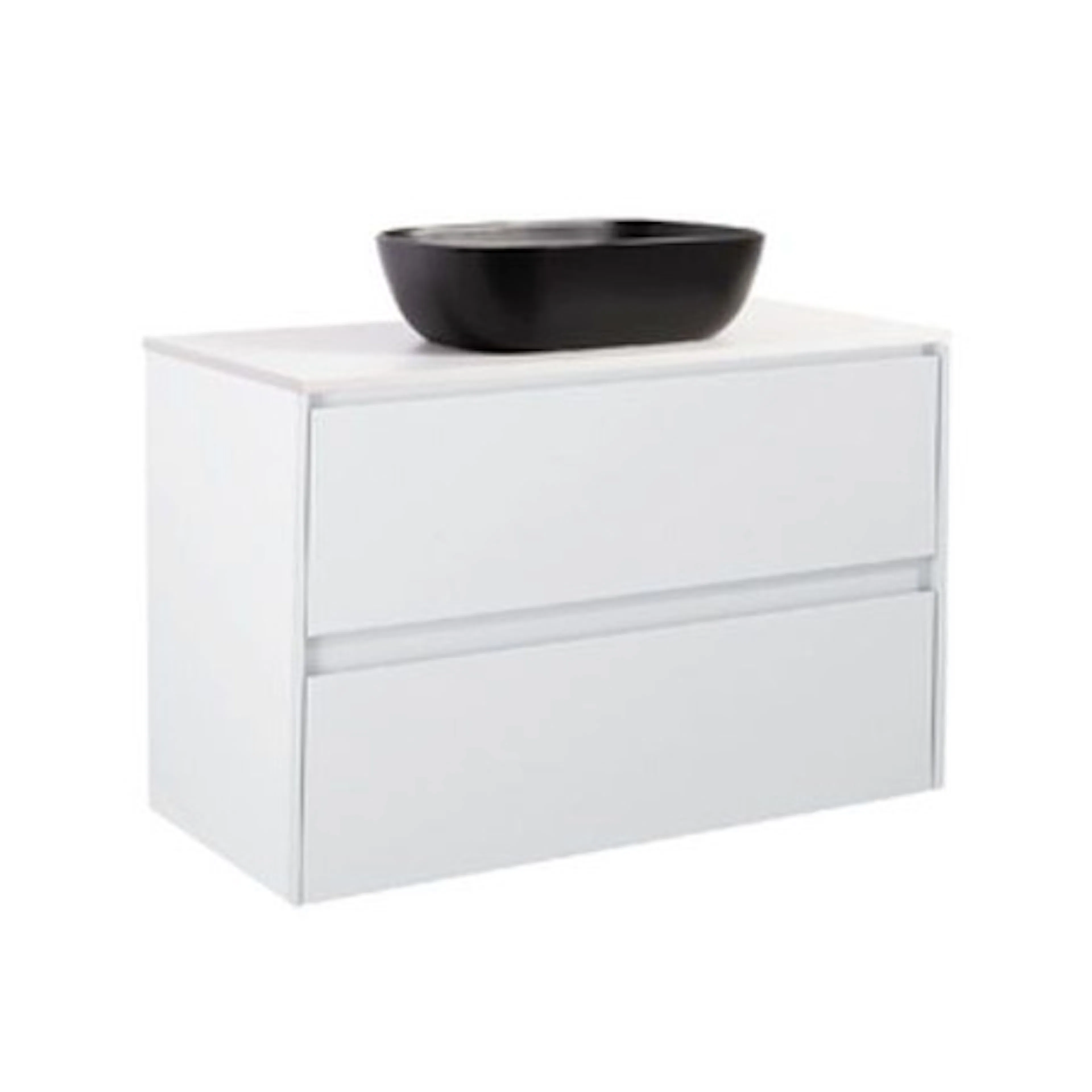 Tvättställsskåp Alterna Luxor med Bänkskiva Kvartskomposit och Rektangulärt Tvättställ