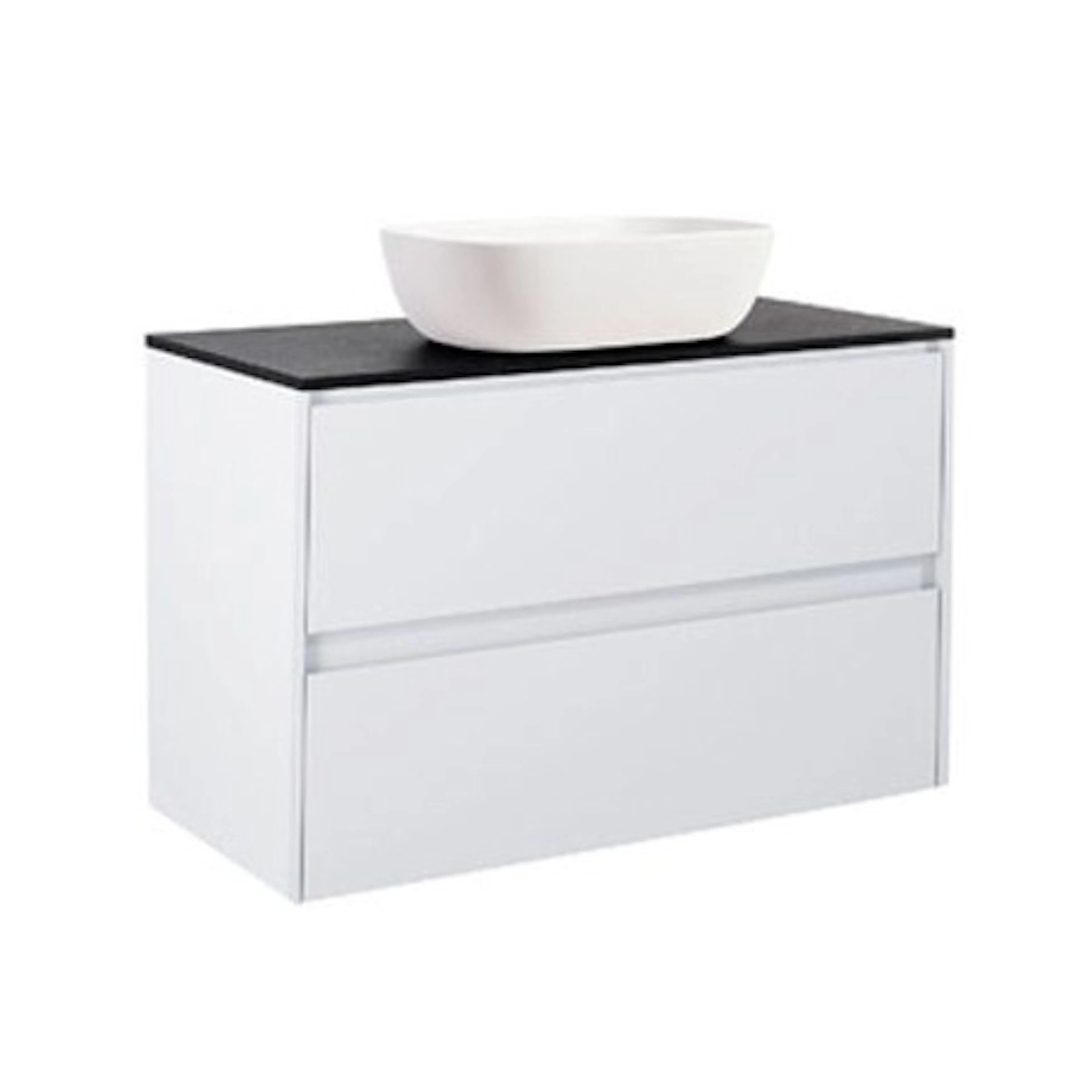 Tvättställsskåp Alterna Luxor med Bänkskiva Kvartskomposit och Rektangulärt Tvättställ