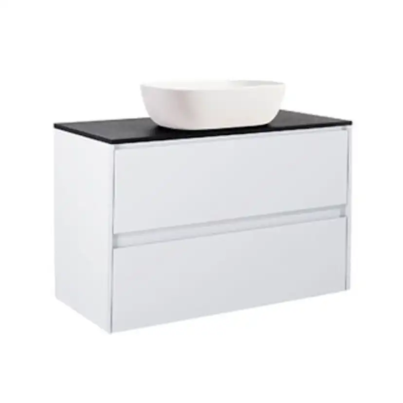 Tvättställsskåp Alterna Luxor med Bänkskiva Kvartskomposit och Rektangulärt Tvättställ