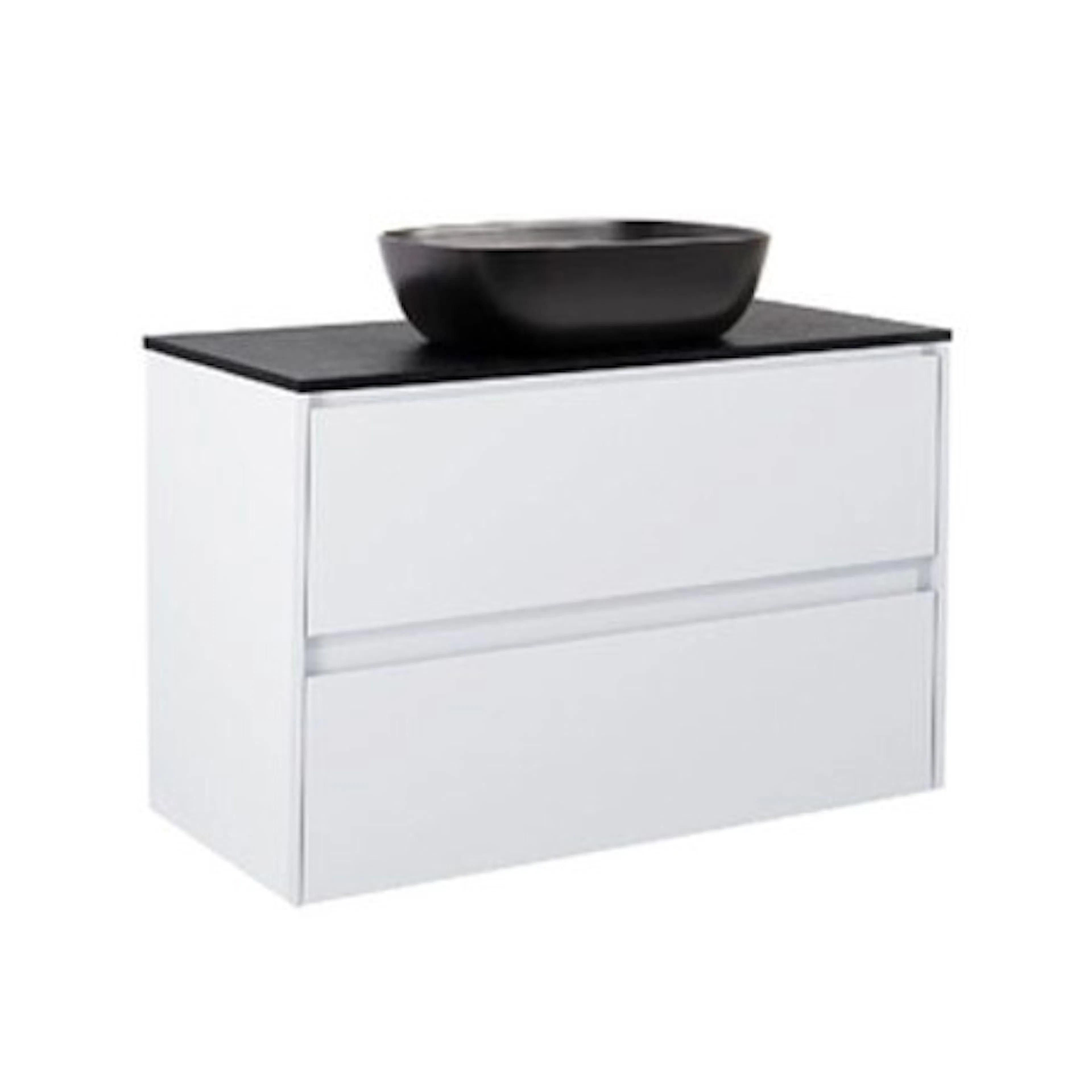 Tvättställsskåp Alterna Luxor med Bänkskiva Kvartskomposit och Rektangulärt Tvättställ