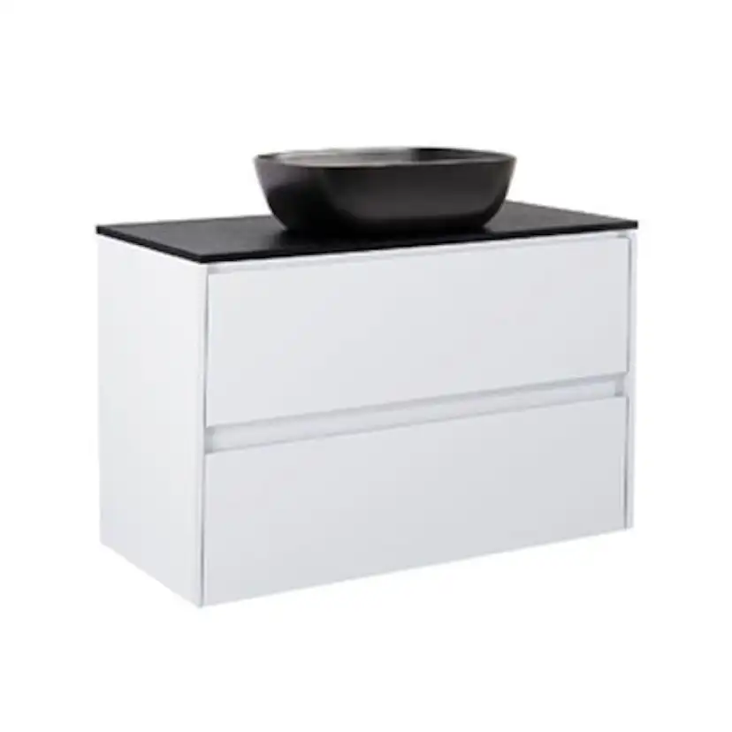 Tvättställsskåp Alterna Luxor med Bänkskiva Kvartskomposit och Rektangulärt Tvättställ