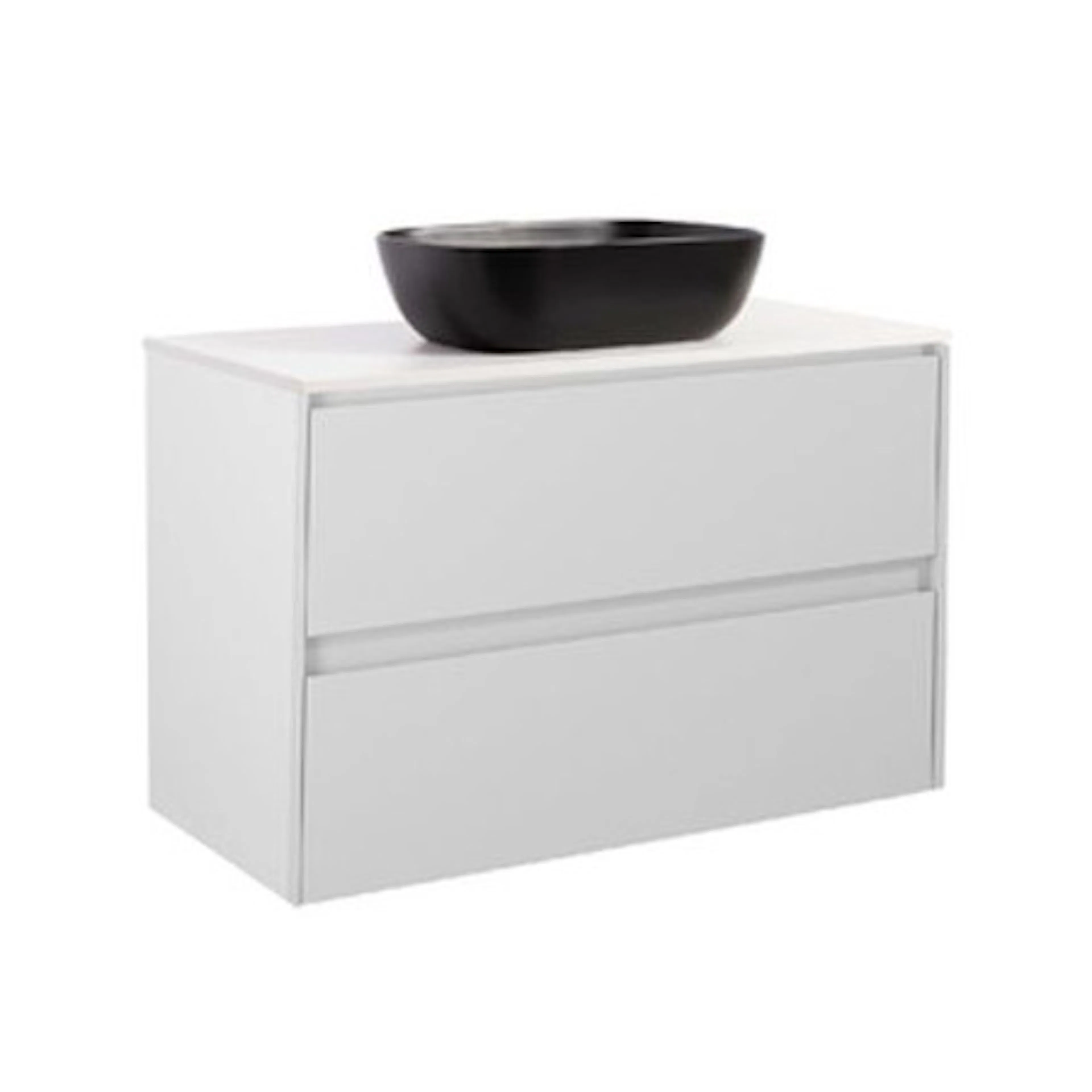 Tvättställsskåp Alterna Luxor med Bänkskiva Kvartskomposit och Rektangulärt Tvättställ