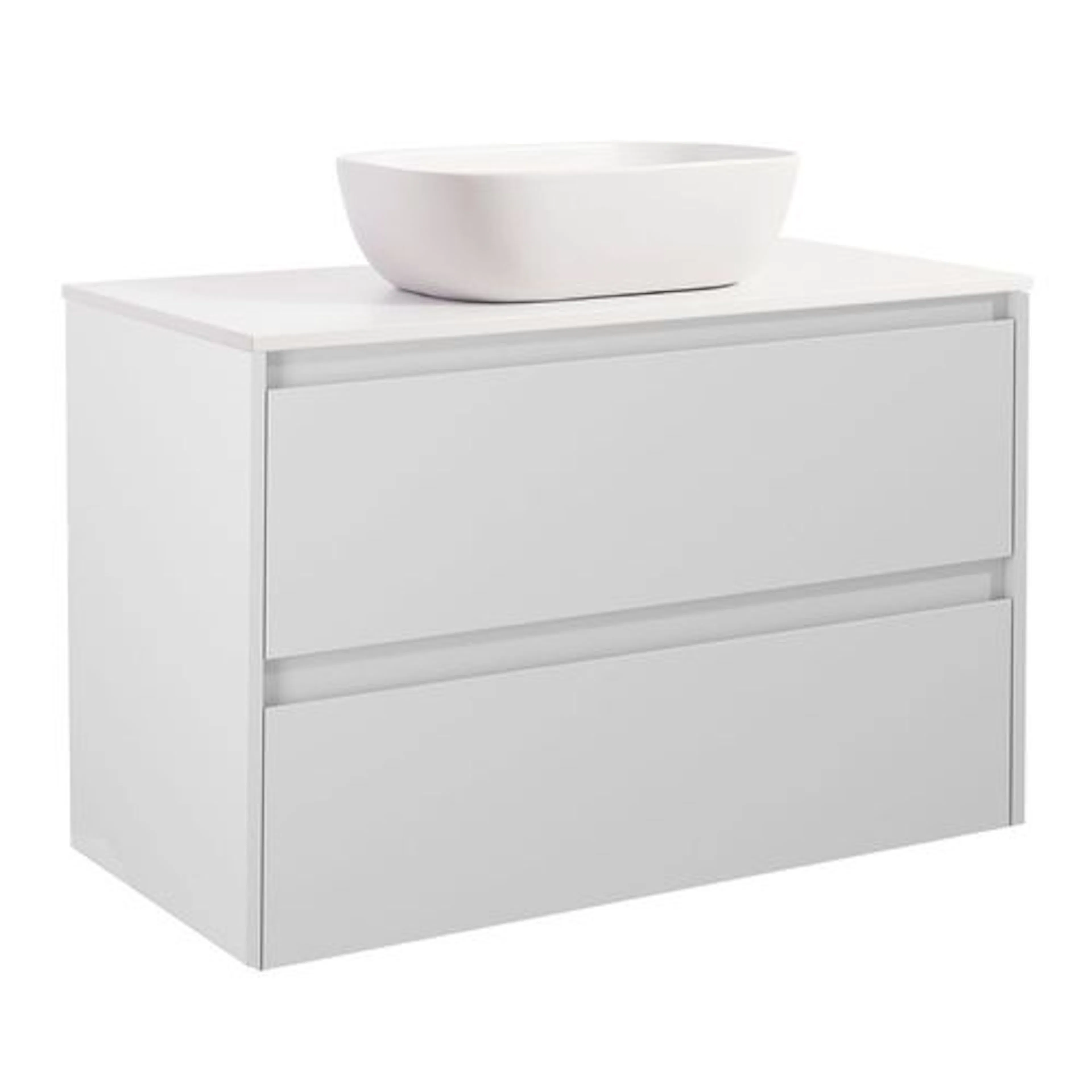 Tvättställsskåp Alterna Luxor med Bänkskiva Kvartskomposit och Rektangulärt Tvättställ