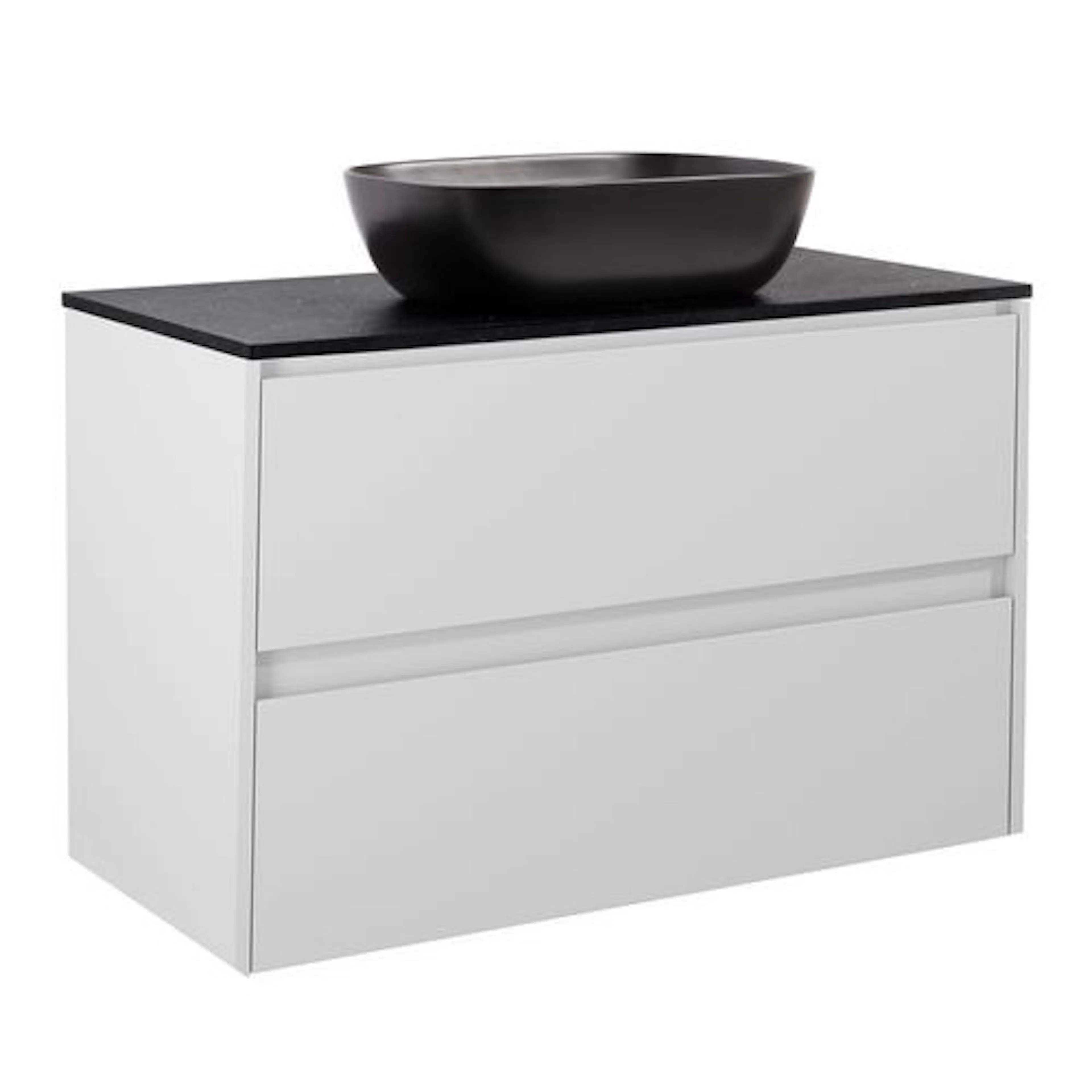 Tvättställsskåp Alterna Luxor med Bänkskiva Kvartskomposit och Rektangulärt Tvättställ