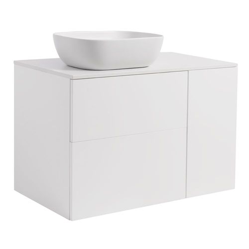 Tvättställsskåp Alterna Isella Tvättkorg med Bänkskiva Kvartskomposit och Rektangulärt Tvättställ