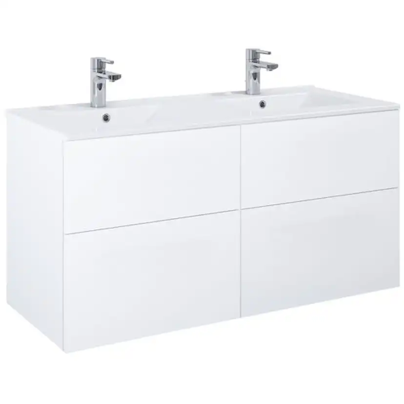 Tvättställsskåp Alterna Isella med Ariella Porslin Tvättställ 120 Dubbel