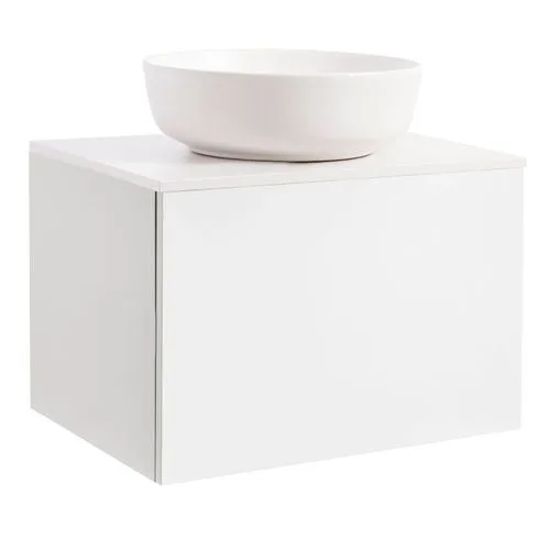 Tvättställsskåp Alterna Ella med Bänkskiva Kvartskomposit och Runt Tvättställ