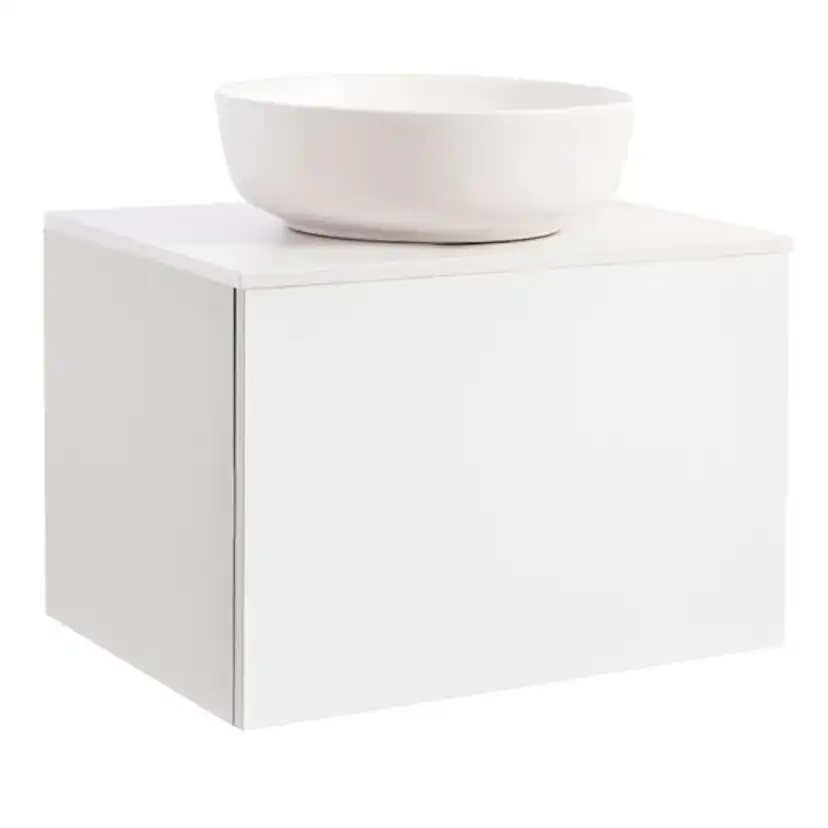 Tvättställsskåp Alterna Ella med Bänkskiva Kvartskomposit och Runt Tvättställ