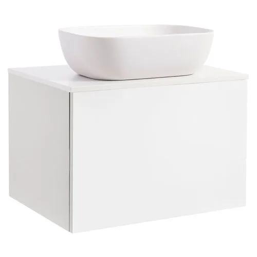 Tvättställsskåp Alterna Ella med Bänkskiva Kvartskomposit och Rektangulärt Tvättställ