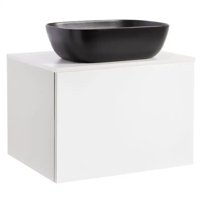 Tvättställsskåp Alterna Ella med Bänkskiva Kvartskomposit och Rektangulärt Tvättställ