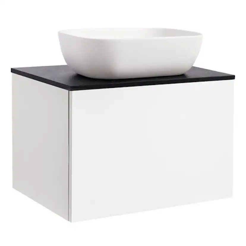 Tvättställsskåp Alterna Ella med Bänkskiva Kvartskomposit och Rektangulärt Tvättställ