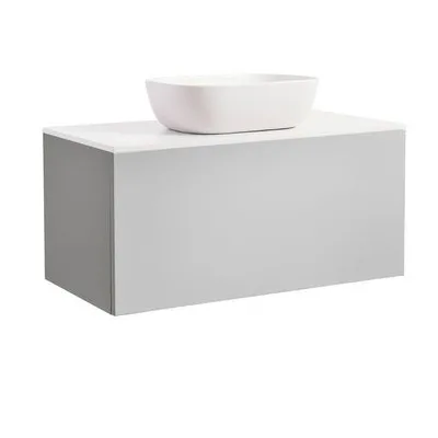 Tvättställsskåp Alterna Ella med Bänkskiva Kvartskomposit och Rektangulärt Tvättställ