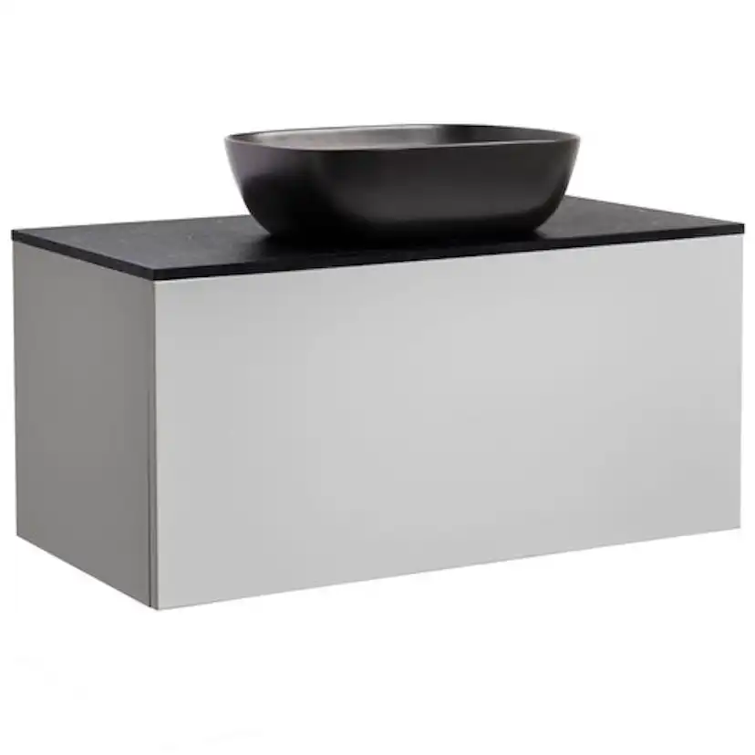 Tvättställsskåp Alterna Ella med Bänkskiva Kvartskomposit och Rektangulärt Tvättställ