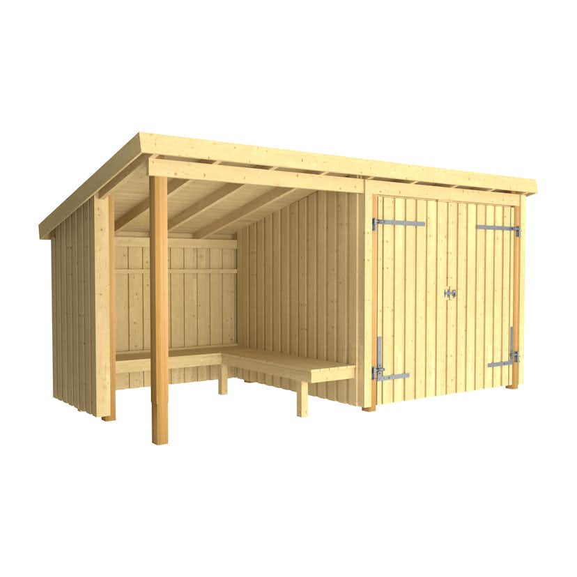 Eldstuga PLUS Nordic 9,5 m2 Med Dubbeldörr