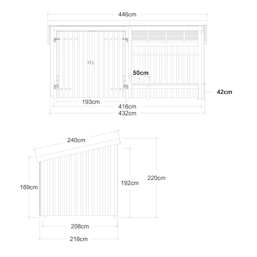 Eldstuga PLUS Nordic 9,5 m2 Med Dubbeldörr