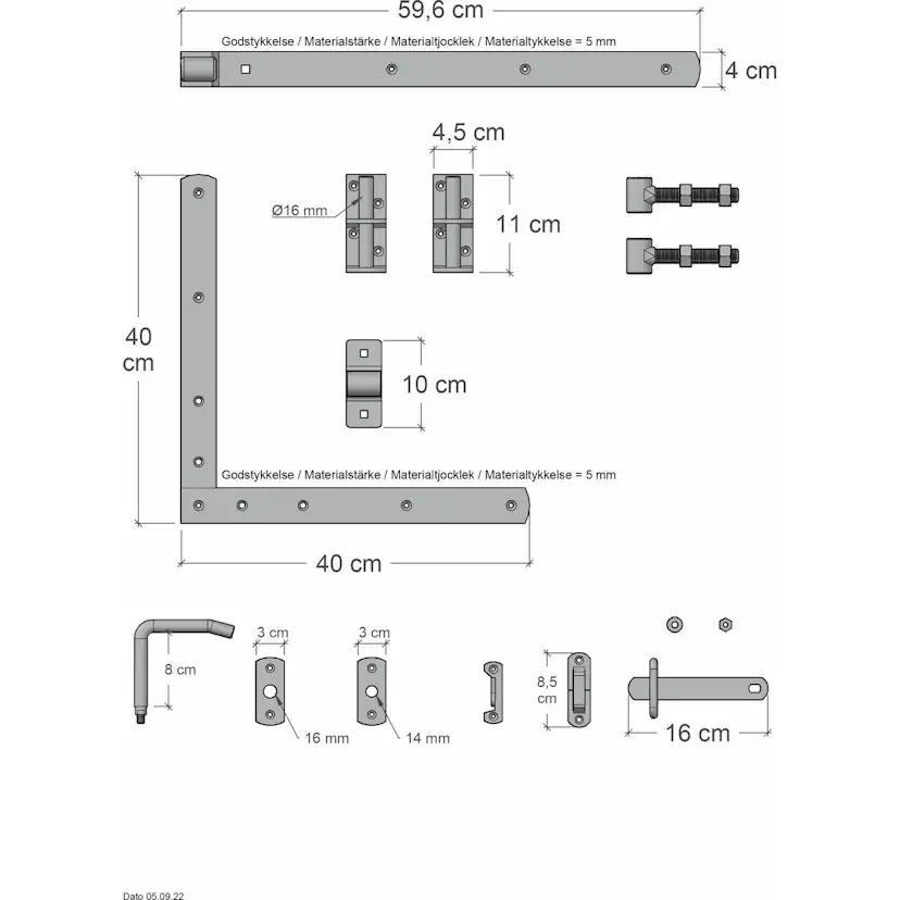 Enkelgrind PLUS Toyko inkl. Beslag