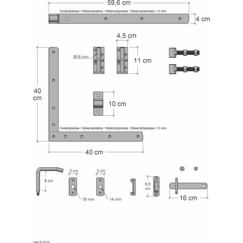 Enkelgrind PLUS Toyko inkl. Beslag