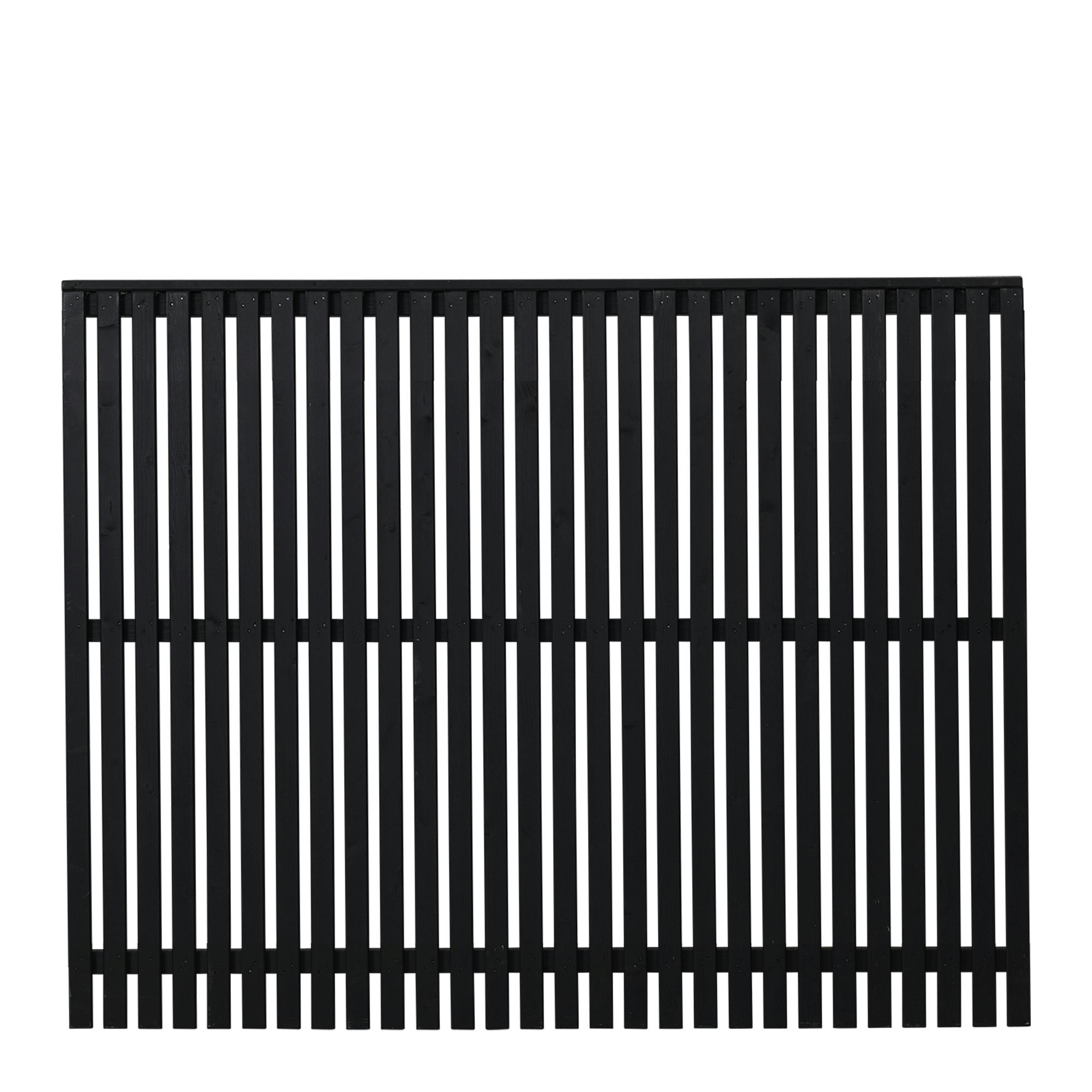 Staket PLUS Sendai Grundmålad Svart 180×140 cm