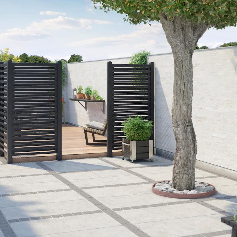 Skärm PLUS Osaka 90x180cm Tryckimpregnerad grundmålad svart