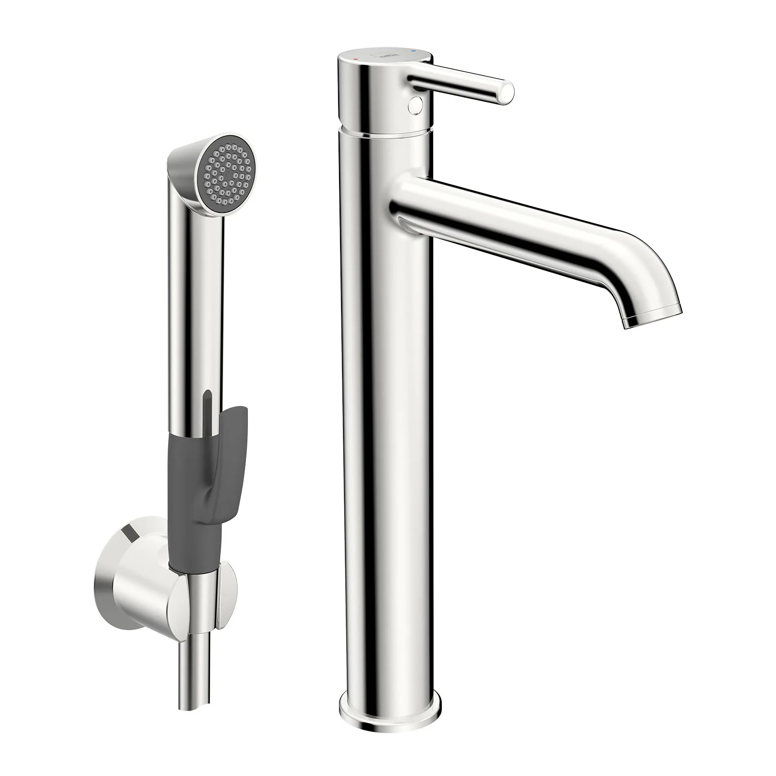 Tvättställsblandare Oras Optima Style 2602FH Hög med Självstängande Handdusch