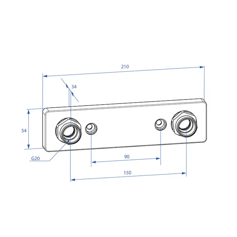 Blandarfäste Trio Perfekta Design Line för Dold Rördragning 150 cc Svart