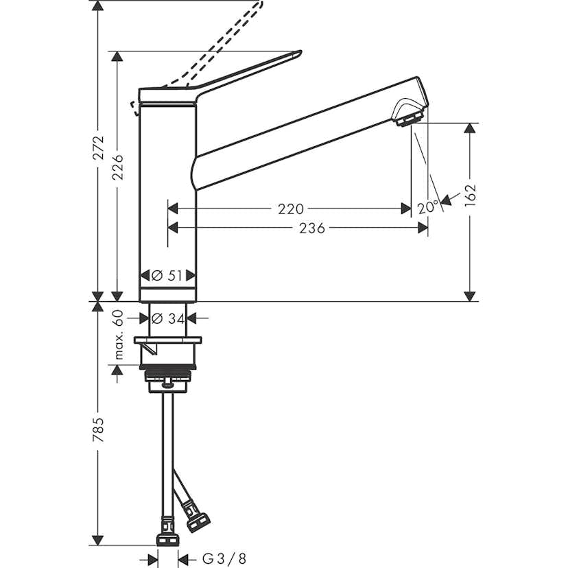 Köksblandare Hansgrohe Zesis M33 160 1jet