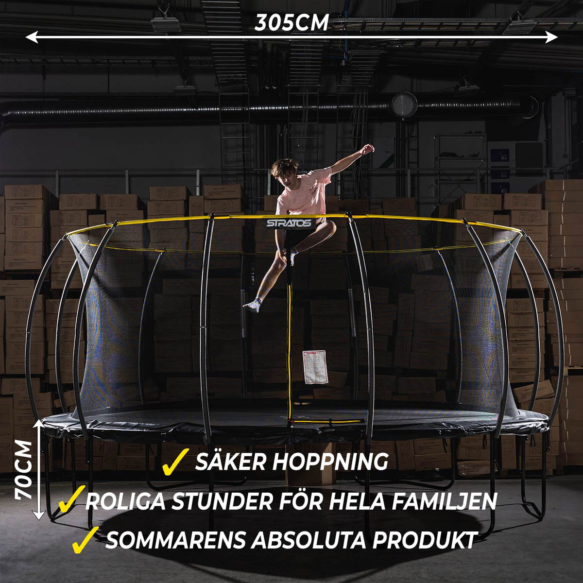 Studsmatta Stratos med Skyddsnät