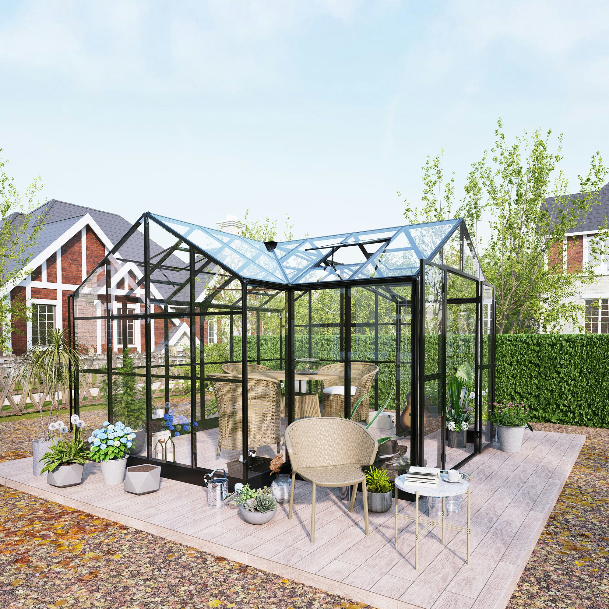 Växthus Metalcraft T-Format 11,6m² 4mm Säkerhetsglas