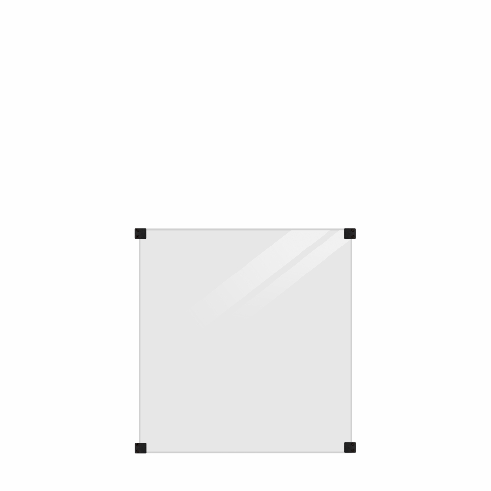 Glasstaket PLUS  Rökigt Gråsvart 90 x 91 cm