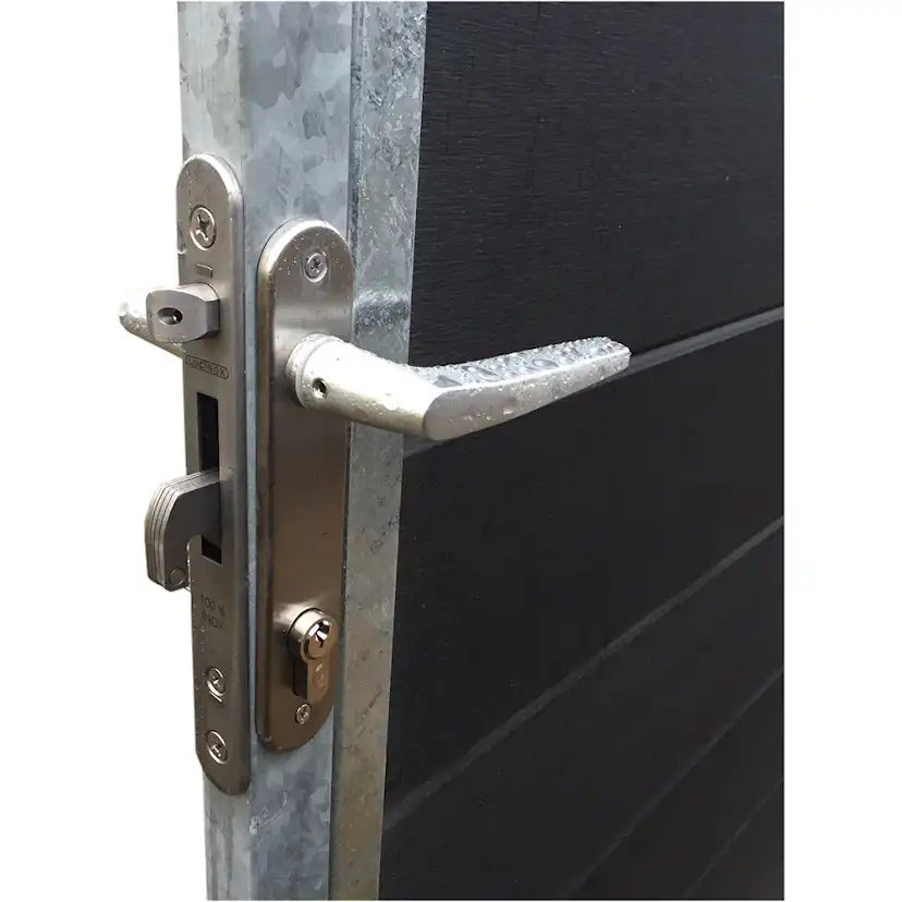 Artura kompositgrind högervänd - 99x95 cm + 16 cm stolpar